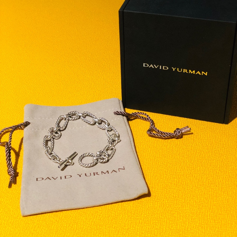 David Yurman Chain Cushion Link Bracelet like new